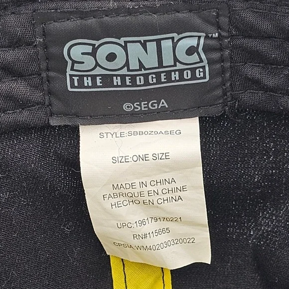 Sonic the Hedgehog SEGA Snapback Hat Character Collage Brim Black Blue Gamer Cap - Picture 7 of 9